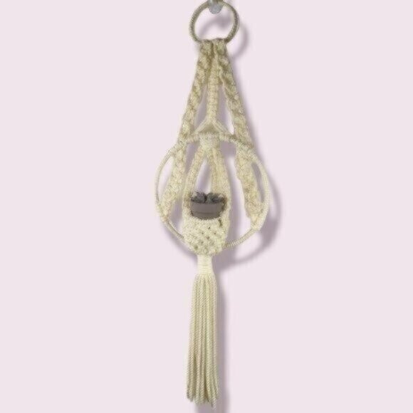 Macrame Wall Plant Hanger - Picture 1 of 7